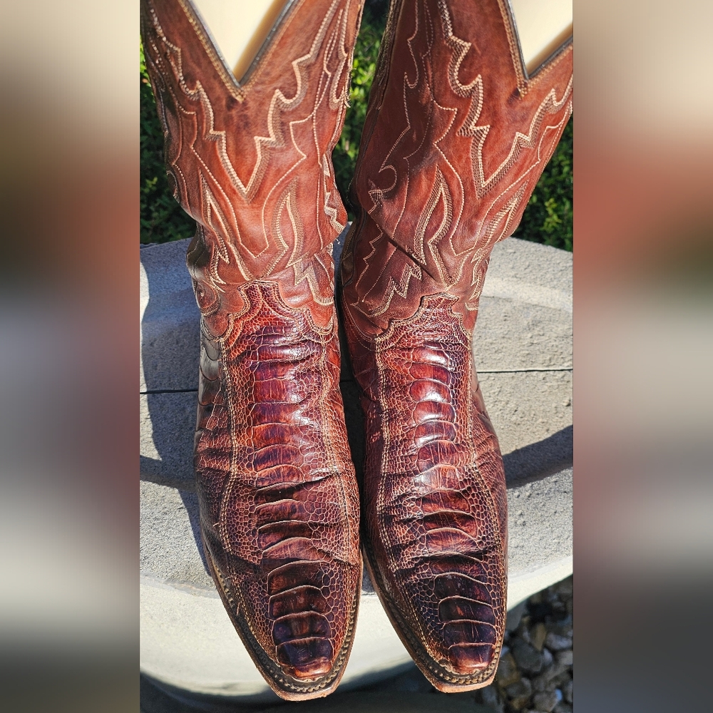 Men's Lucchese Ostrich Leg Western Boots 11.5D - Picture 8 of 9